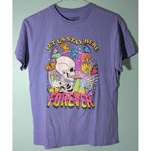 Hot Topic Let Us Stay Here Forever Purple T Shirt Size Medium 100% Cotton